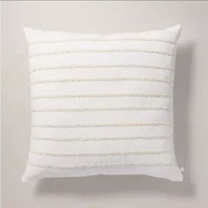 Hearth & Hand 26"x26" Tufted Rib Stripe Euro Bed Pillow Cream/Natural